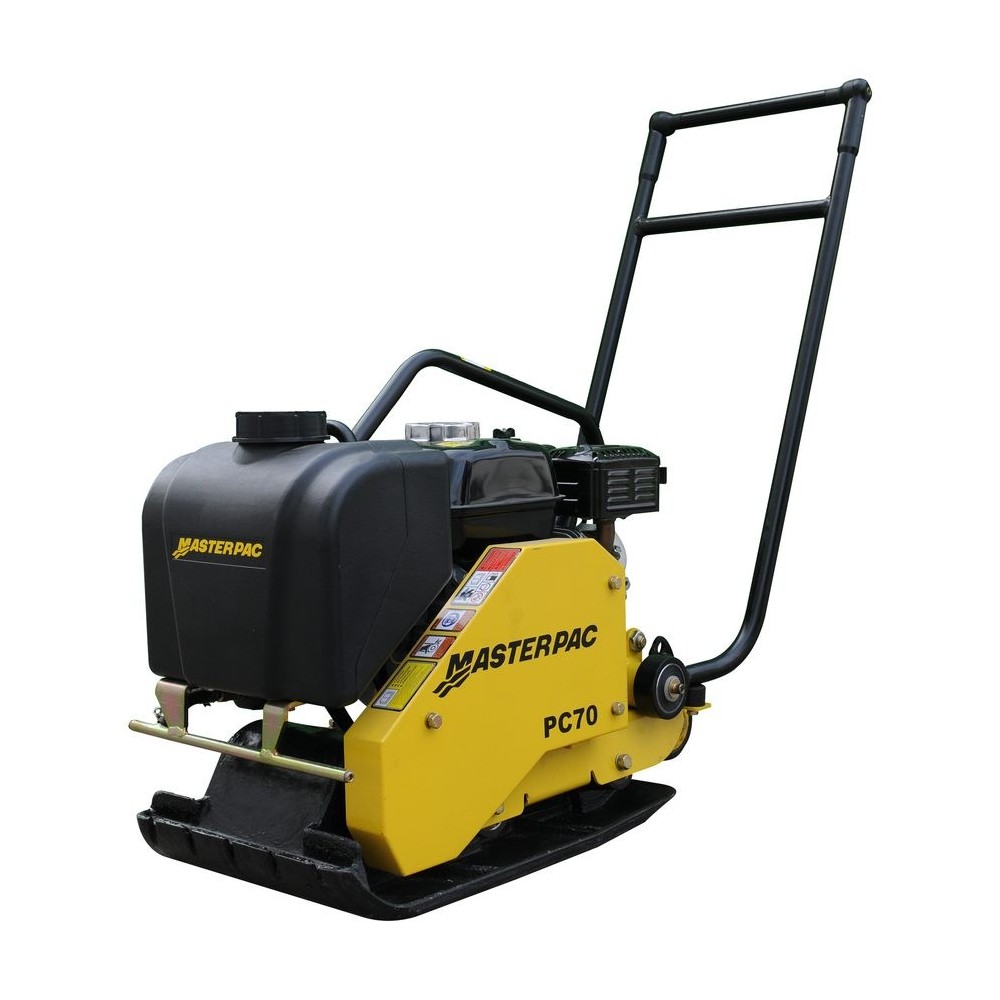 Plaque vibrante Honda GX160 avec réservoir, tapis et roue – PC 70 H.1