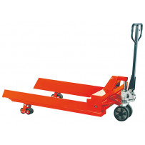 Transpalette manuel porte-bobine fourches 1100 mm et charge 2000 kg 