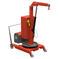 Grue d'atelier porte-à-faux à mât rotatif et déplacement manuel 200 kg 