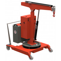 Grue d’atelier porte-à-faux rotation manuelle - élévation, descente et extension électriques à vitesse réglable bras 1000 mm 500