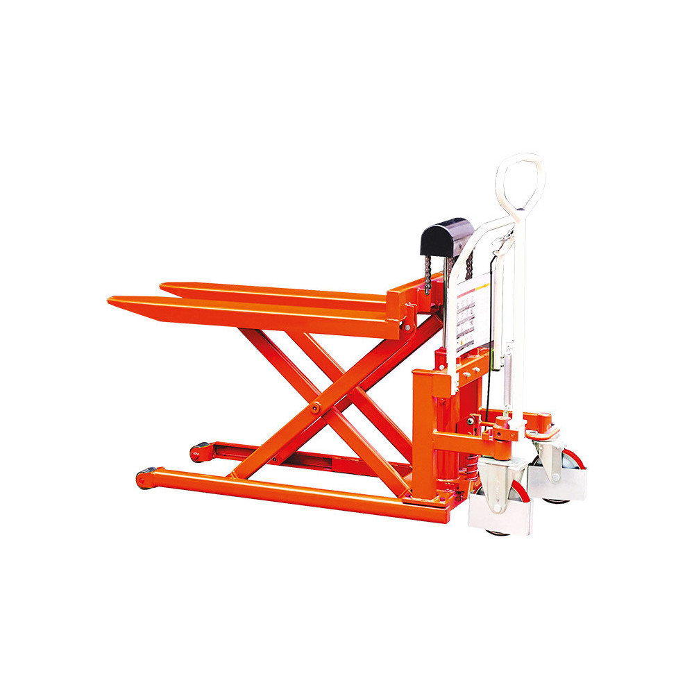 Transpalette haute levée manuel grande stabilité 500 et 1000 kg Modèle:Transpalette haute levée manuel grande capacité largeur 6